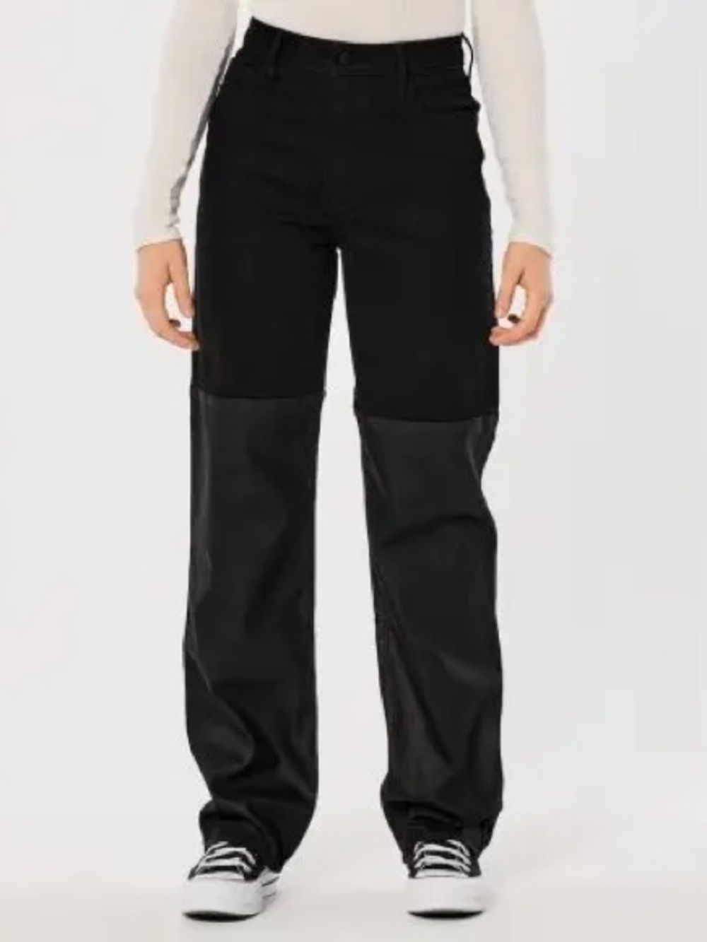 Hollister ultra high rise Dad Jean Black vintage stretch Two-Tone Carpenter